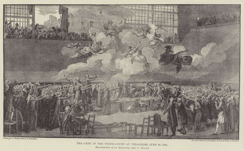 Il giuramento nella sala della pallacorda a Versailles, 20 giugno 1789 da Charles Monnet