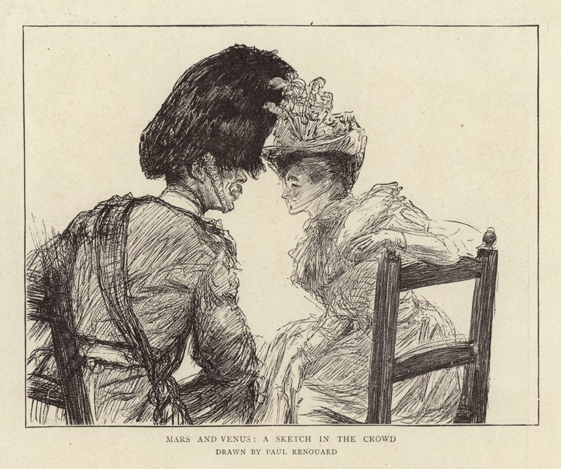 Marte e Venere, uno schizzo nella folla da Charles Paul Renouard