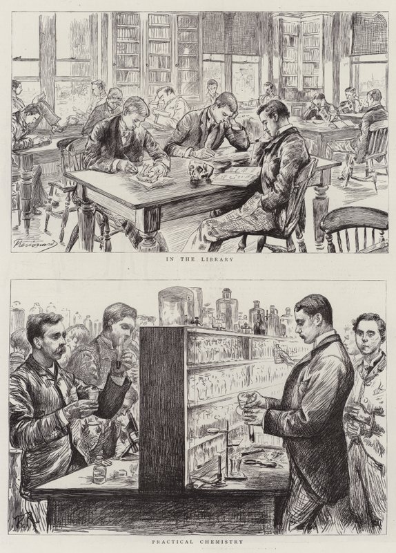Studenti di medicina al lavoro da Charles Paul Renouard