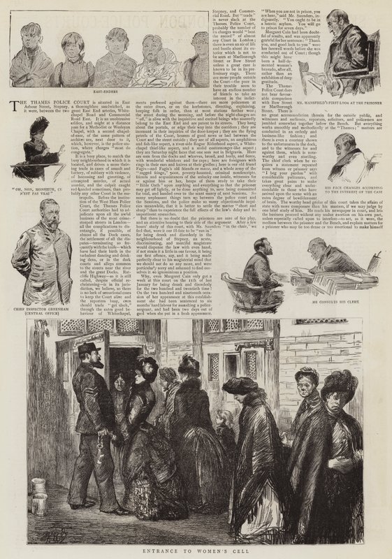 Schizzi ai Tribunali di Polizia di Londra da Charles Paul Renouard