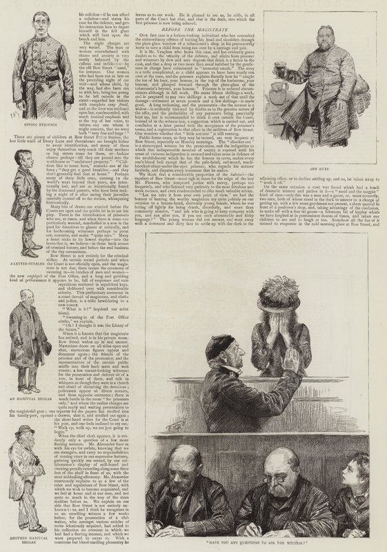 Schizzi ai tribunali di polizia di Londra da Charles Paul Renouard