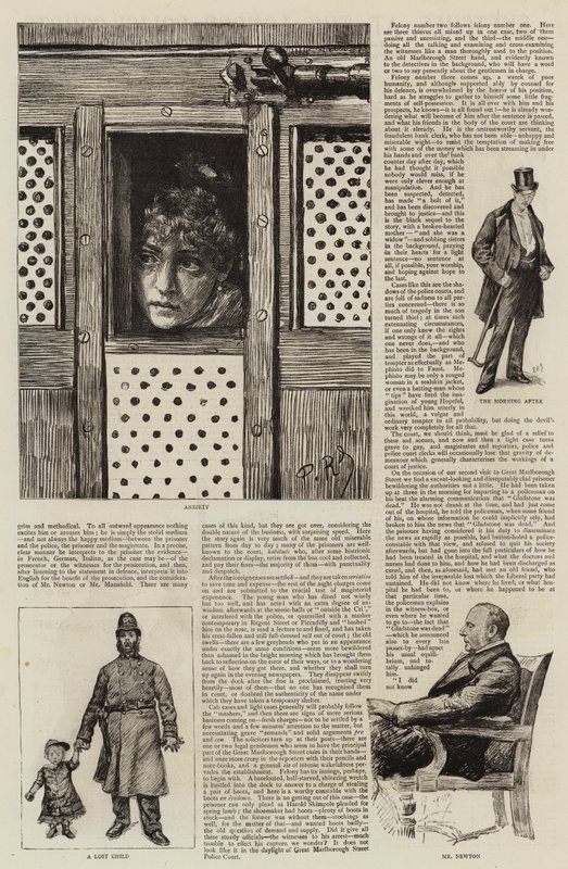 Schizzi ai tribunali di polizia di Londra da Charles Paul Renouard