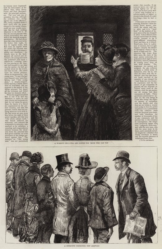 Schizzi ai tribunali di polizia di Londra da Charles Paul Renouard