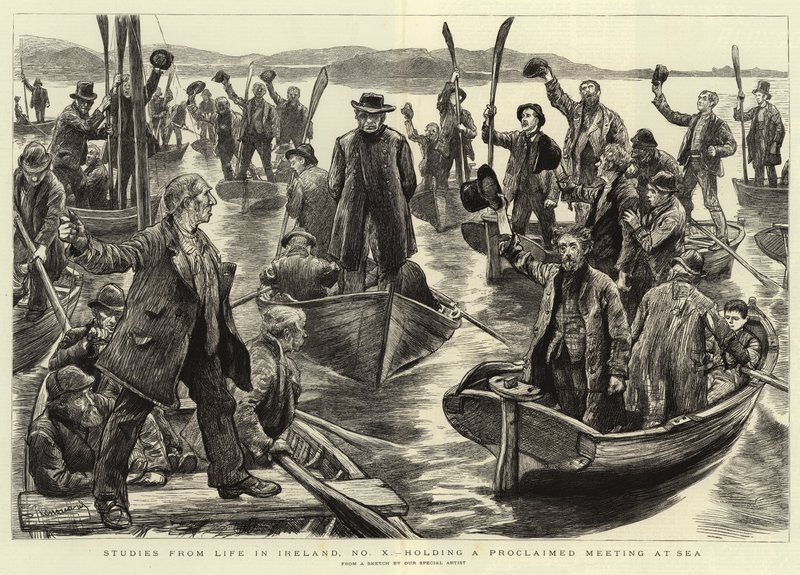 Studi dalla vita in Irlanda, No X, tenendo una riunione proclamata in mare da Charles Paul Renouard