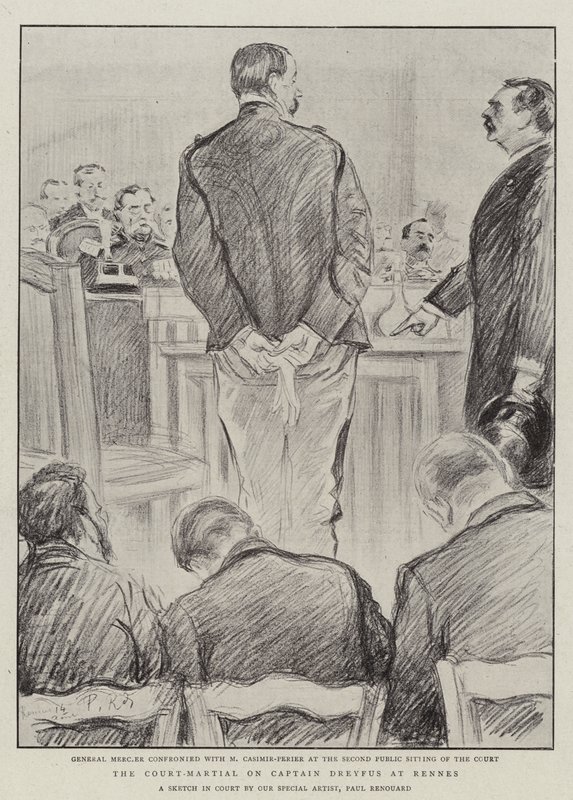 La corte marziale del capitano Dreyfus a Rennes da Charles Paul Renouard