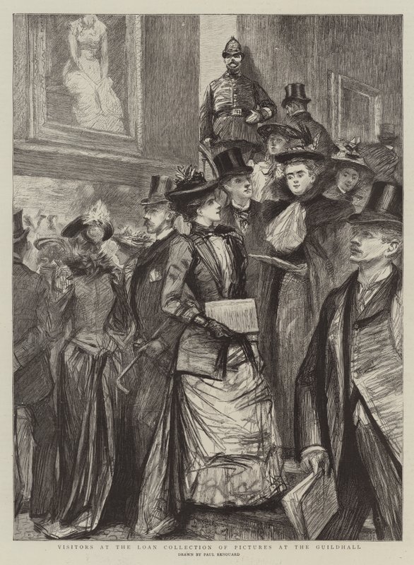 Visitatori alla Collezione di Prestito di Quadri alla Guildhall da Charles Paul Renouard
