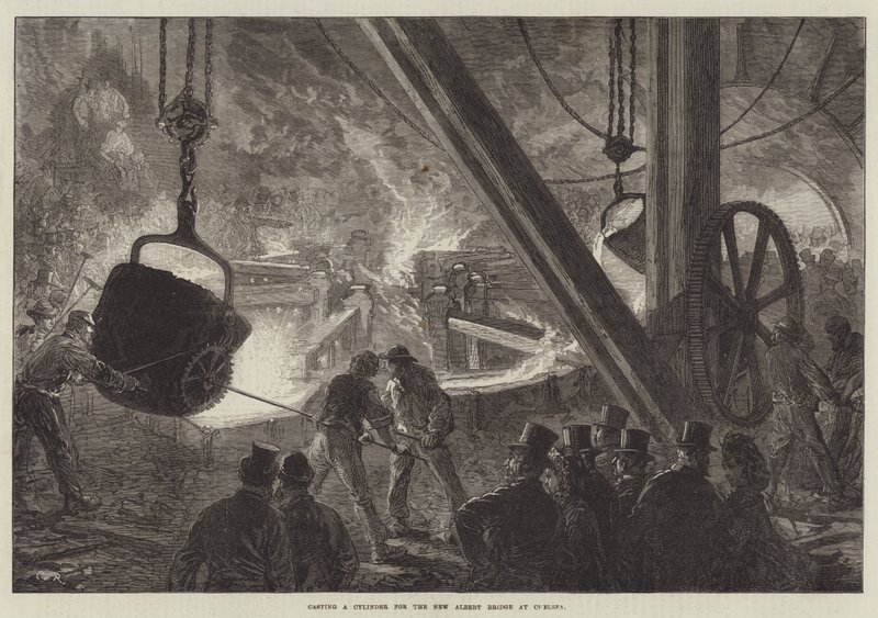 Fusione di un Cilindro per il Nuovo Ponte Albert a Chelsea da Sir John Charles Robinson