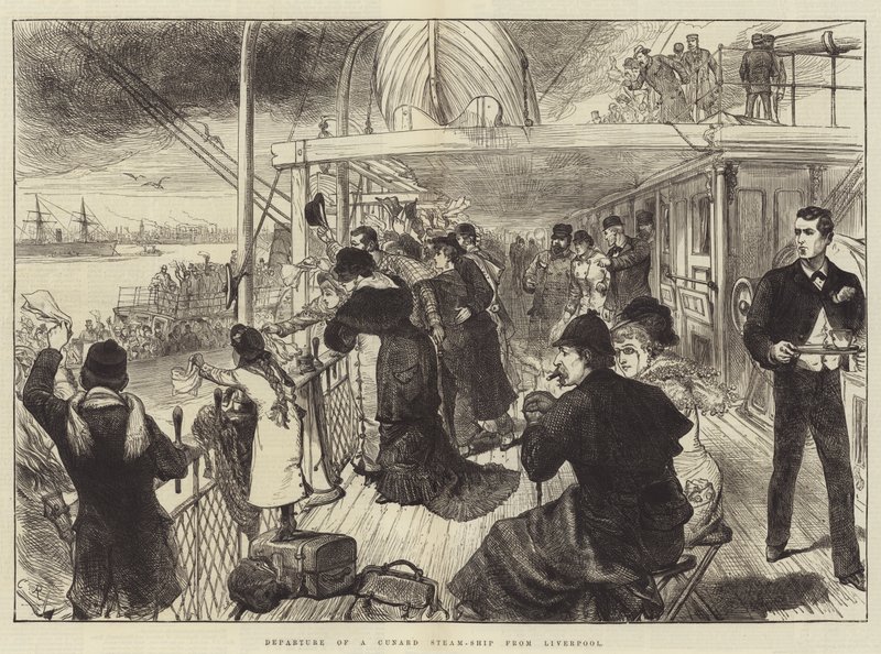 Partenza di una nave a vapore Cunard da Liverpool da Sir John Charles Robinson