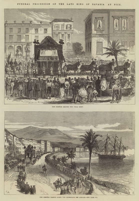Processione Funebre del defunto Re di Baviera a Nizza da Sir John Charles Robinson