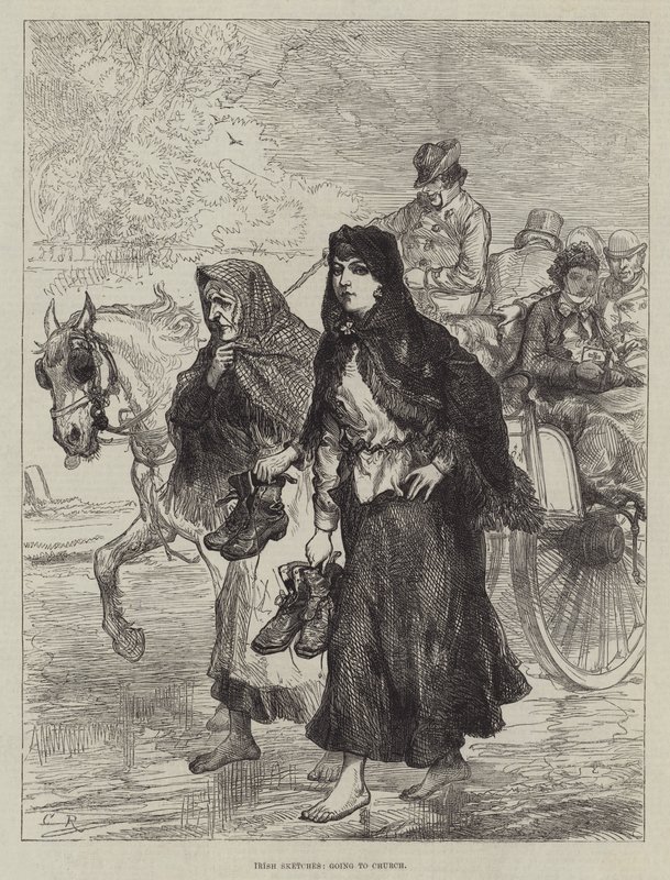 Schizzi irlandesi, andando in chiesa da Sir John Charles Robinson