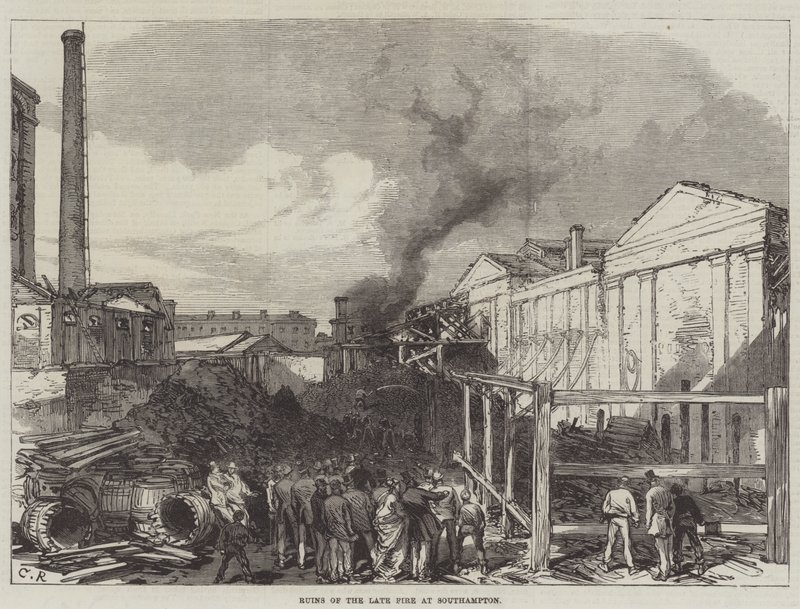 Rovine del recente incendio a Southampton da Sir John Charles Robinson