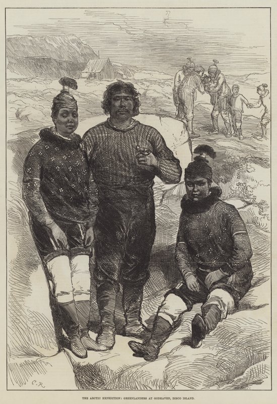 La spedizione artica, groenlandesi a Godhaven, Isola Disco da Sir John Charles Robinson