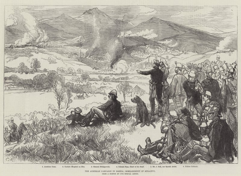 La Campagna Austriaca in Bosnia, Bombardamento di Sarajevo da Sir John Charles Robinson