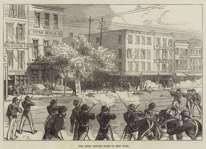 I Disordini degli Arancioni Irlandesi a New York da Sir John Charles Robinson