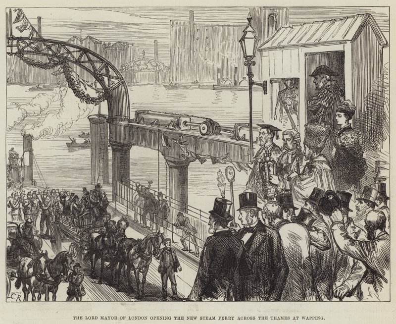 Il sindaco di Londra inaugura il nuovo traghetto a vapore attraverso il Tamigi a Wapping da Sir John Charles Robinson