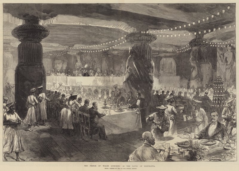 Il Principe di Galles pranza nelle Grotte di Elephanta da Sir John Charles Robinson