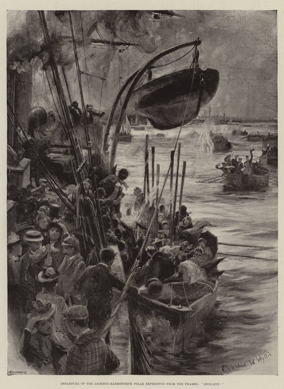 Partenza della spedizione polare Jackson-Harmsworth dal Tamigi, Addio! da Charles William Wyllie