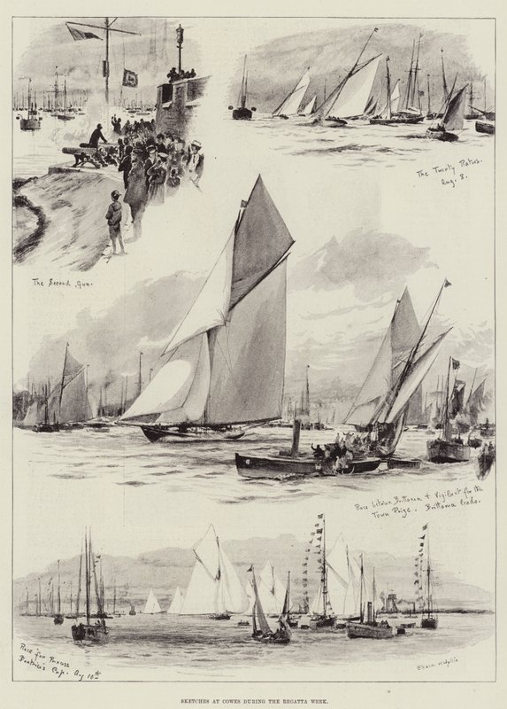 Schizzi a Cowes durante la Settimana della Regata da Charles William Wyllie