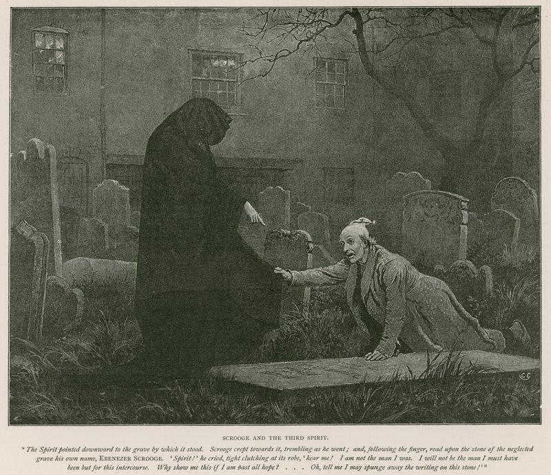Illustrazione per A Christmas Carol di Charles Dickens da Charles (after) Green