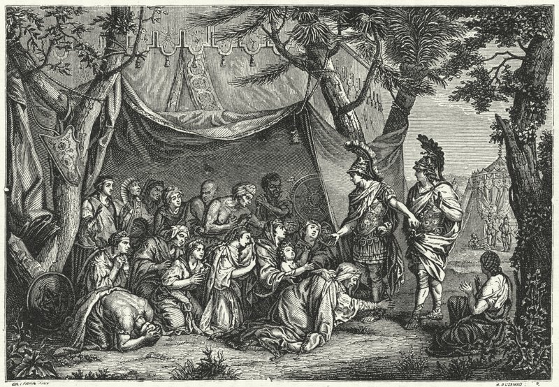Le Regine di Persia ai piedi di Alessandro da Charles (after) Le Brun