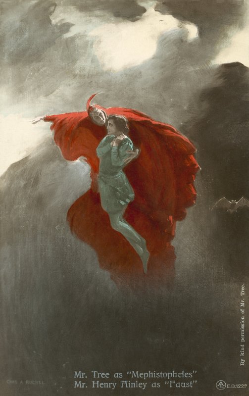 Herbert Beerbohn Tree come Mefistofele e Henry Ainley come Faust da Charles A. Buchel