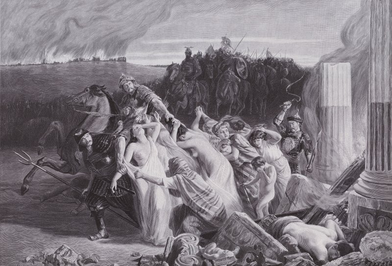 Galli rapiti dagli Unni da Charles Alexandre Coessin de la Fosse