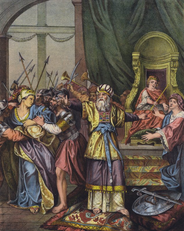 La Regina Atalia di Giuda cacciata dal Tempio e sostituita come sovrana da Ioas da Charles Antoine (after) Coypel
