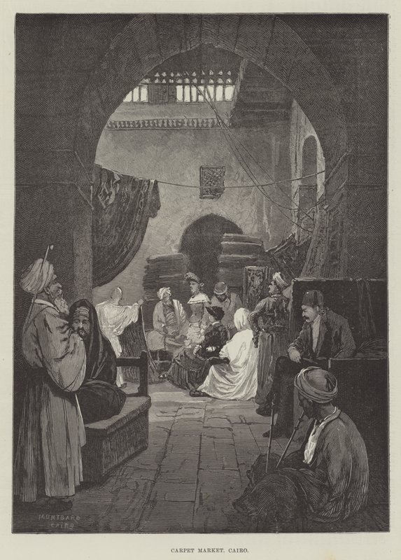 Mercato dei tappeti, Il Cairo da Charles Auguste Loye