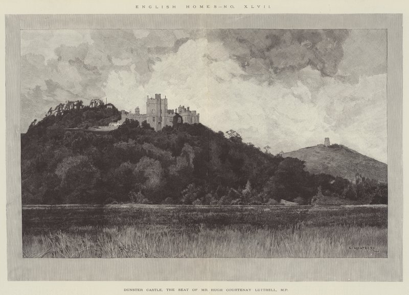 Castello di Dunster, la residenza di Mr Hugh Courtenay Luttrell, MP da Charles Auguste Loye