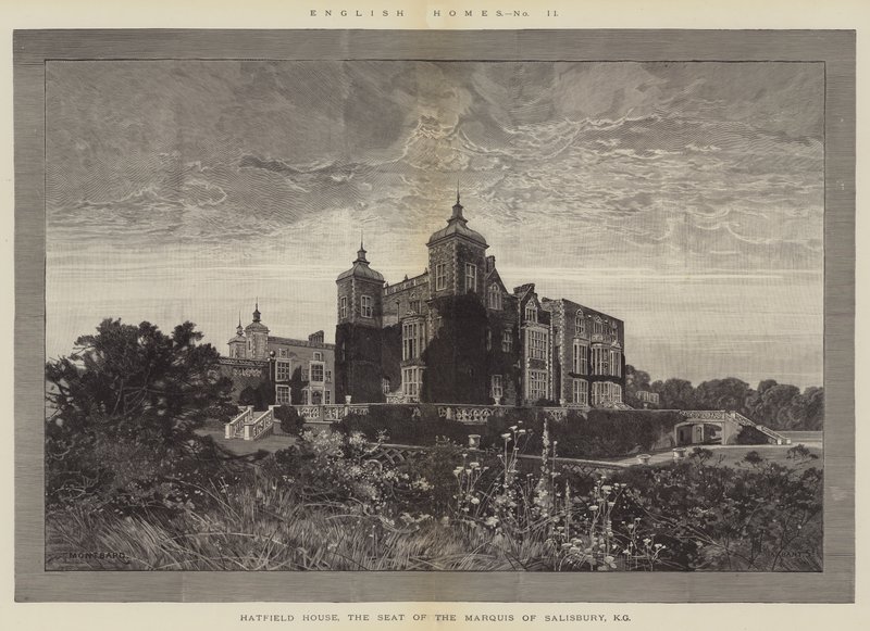 Case inglesi, Hatfield House, la sede del Marchese di Salisbury, KG da Charles Auguste Loye