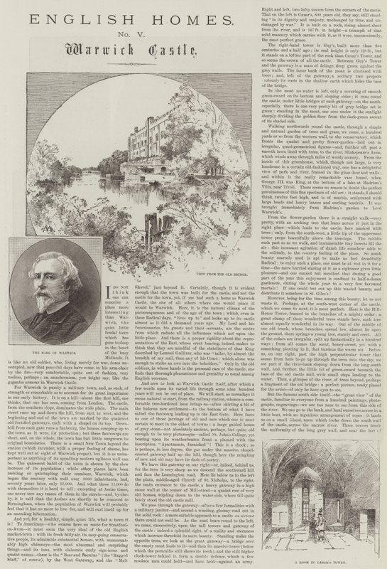 Case inglesi, castello di Warwick da Charles Auguste Loye