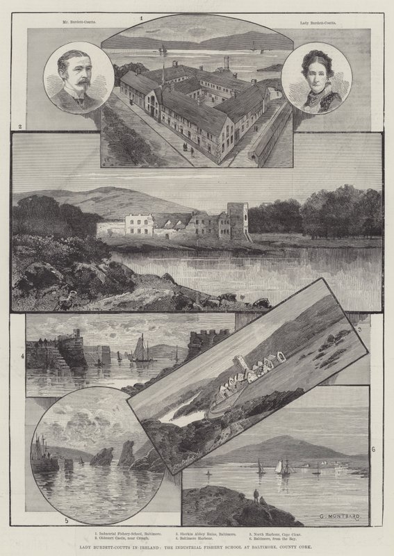 Lady Burdett-Coutts in Irlanda, la Scuola Industriale di Pesca a Baltimore, County Cork da Charles Auguste Loye