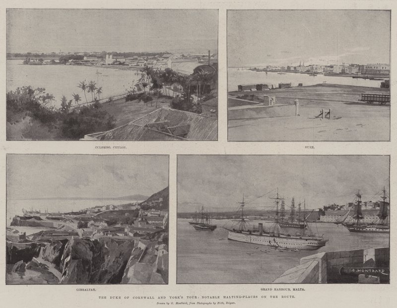 Il tour del Duca di Cornovaglia e York, luoghi di sosta notevoli lungo il percorso da Charles Auguste Loye