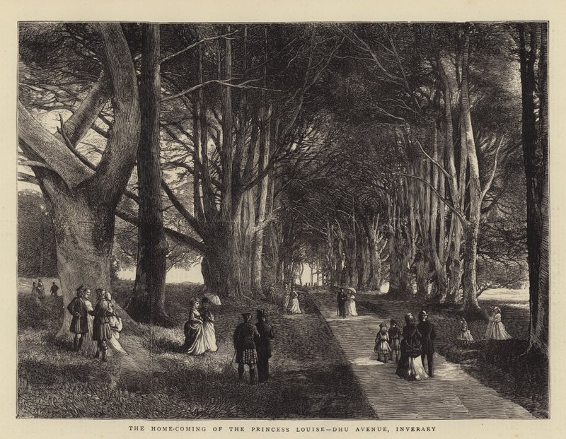 Il ritorno a casa della Principessa Louise, Dhu Avenue, Inverary da Charles Auguste Loye