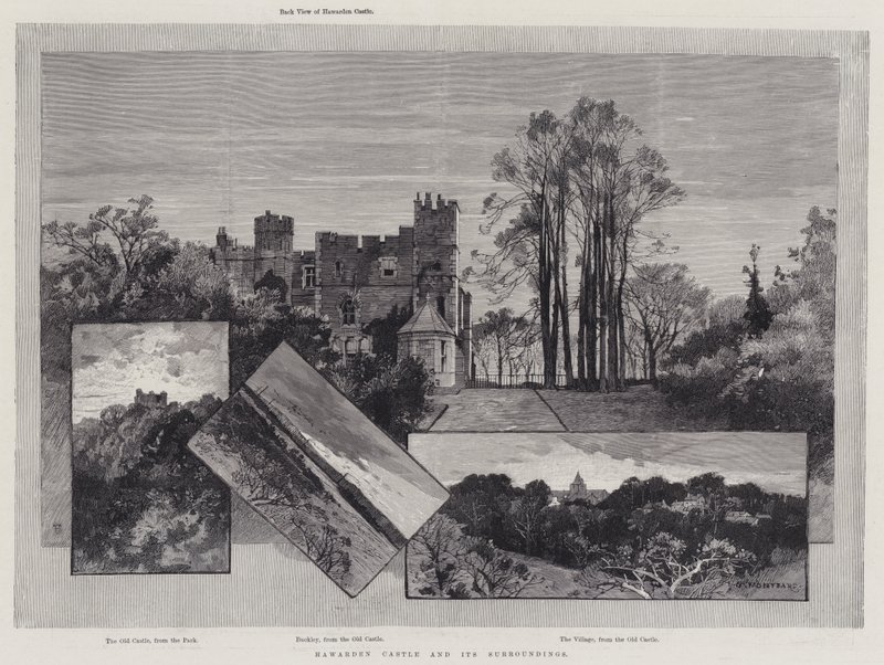 La vita di William Ewart Gladstone, Castello di Hawarden e i suoi dintorni da Charles Auguste Loye