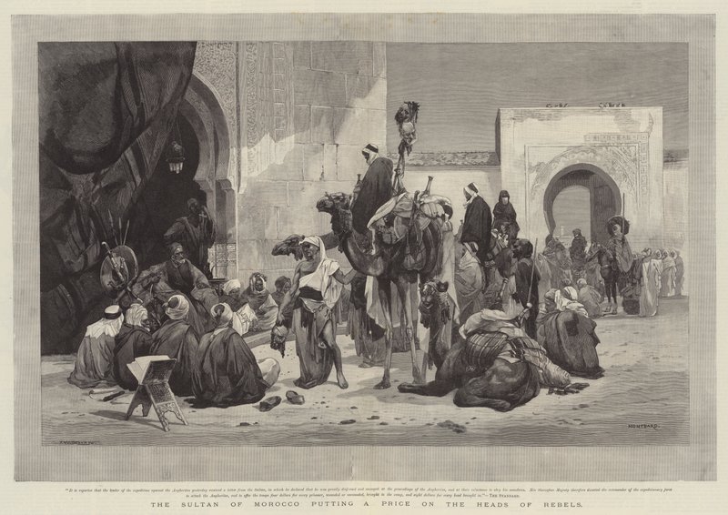 Il sultano del Marocco mette una taglia sulle teste dei ribelli da Charles Auguste Loye