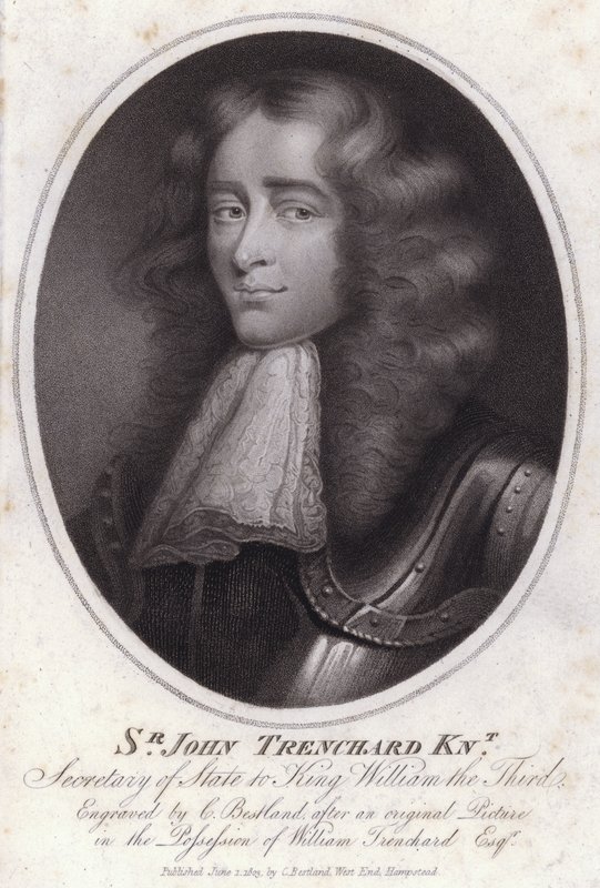 Sir John Trenchard, politico inglese e segretario di stato per il Dipartimento del Nord sotto il re Guglielmo III da Charles Bestland