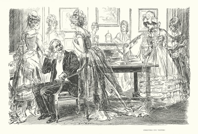 Visitatori della vigilia di Natale da Charles Dana Gibson