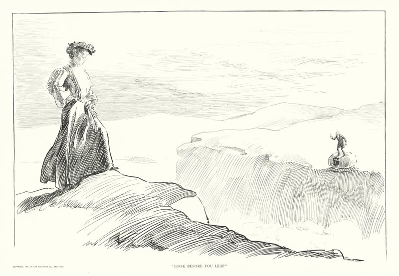"Guarda prima di saltare" da Charles Dana Gibson