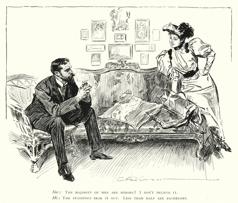 Gli uomini sono eroi - meno della metà sono scapoli da Charles Dana Gibson