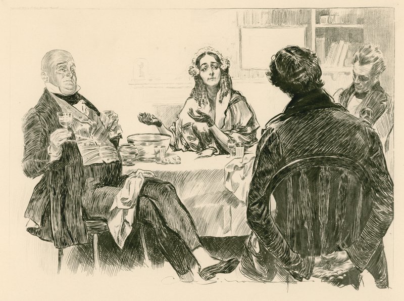 Mr e Mrs Micawber, David Copperfield e Traddles da Charles Dana Gibson