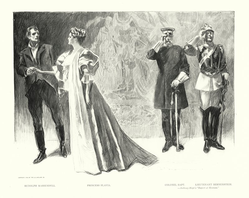 Rudolph Rassendyll, Principessa Flavia, Colonnello Sapt, Tenente Bernenstein da Charles Dana Gibson