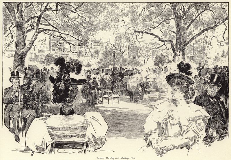 Domenica Mattina, vicino a Stanhope Gate, Hyde Park da Charles Dana Gibson