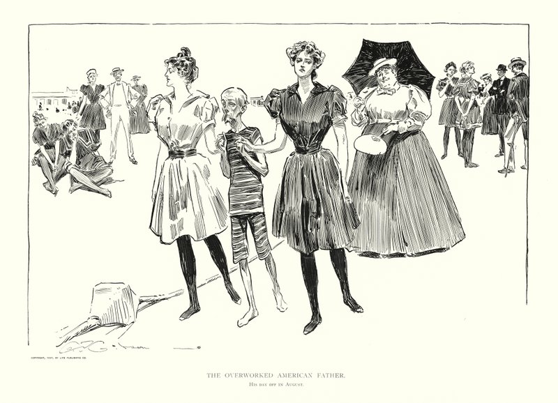 Il padre americano sovraccarico di lavoro da Charles Dana Gibson