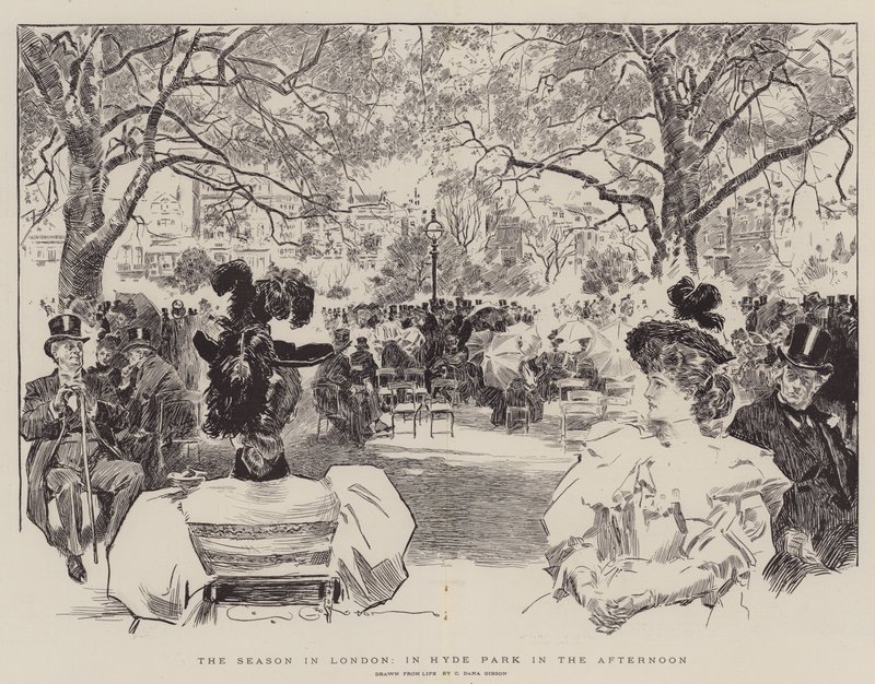 La stagione a Londra, a Hyde Park nel pomeriggio da Charles Dana Gibson