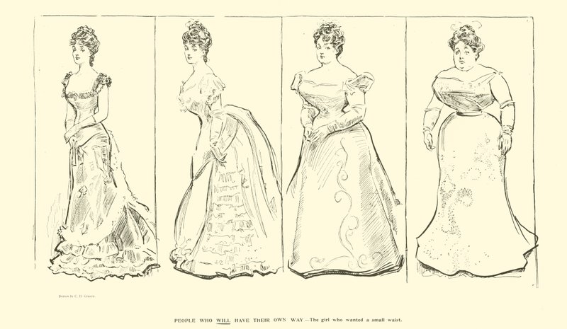 La ragazza che voleva una vita sottile (litografia) da Charles Dana Gibson