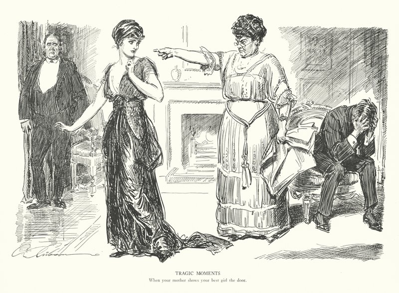 Momenti tragici, quando tua madre mostra la porta alla tua ragazza da Charles Dana Gibson