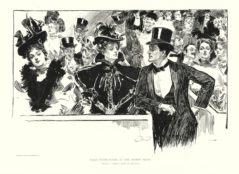 Entusiasmo selvaggio allo spettacolo di cavalli da Charles Dana Gibson