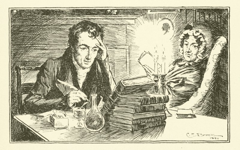 Charles Lamb, con sua sorella, Mary (incisione) da Charles Edmund Brock