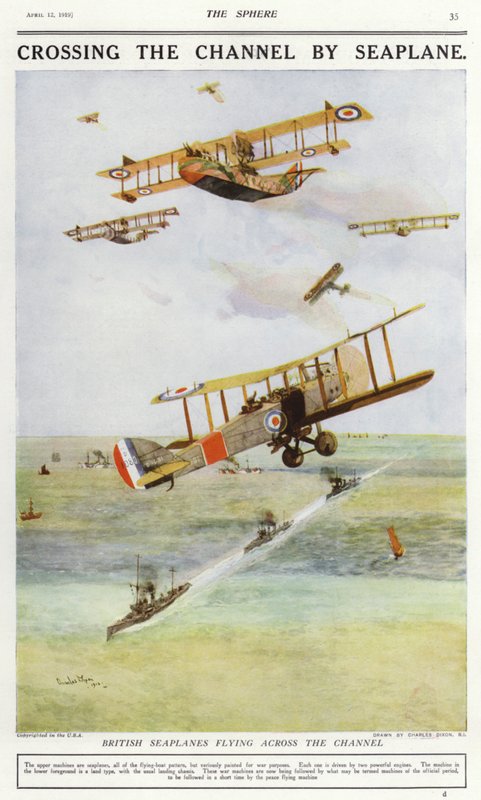 Idrovolanti britannici che attraversano la Manica da Charles Edward (after) Dixon